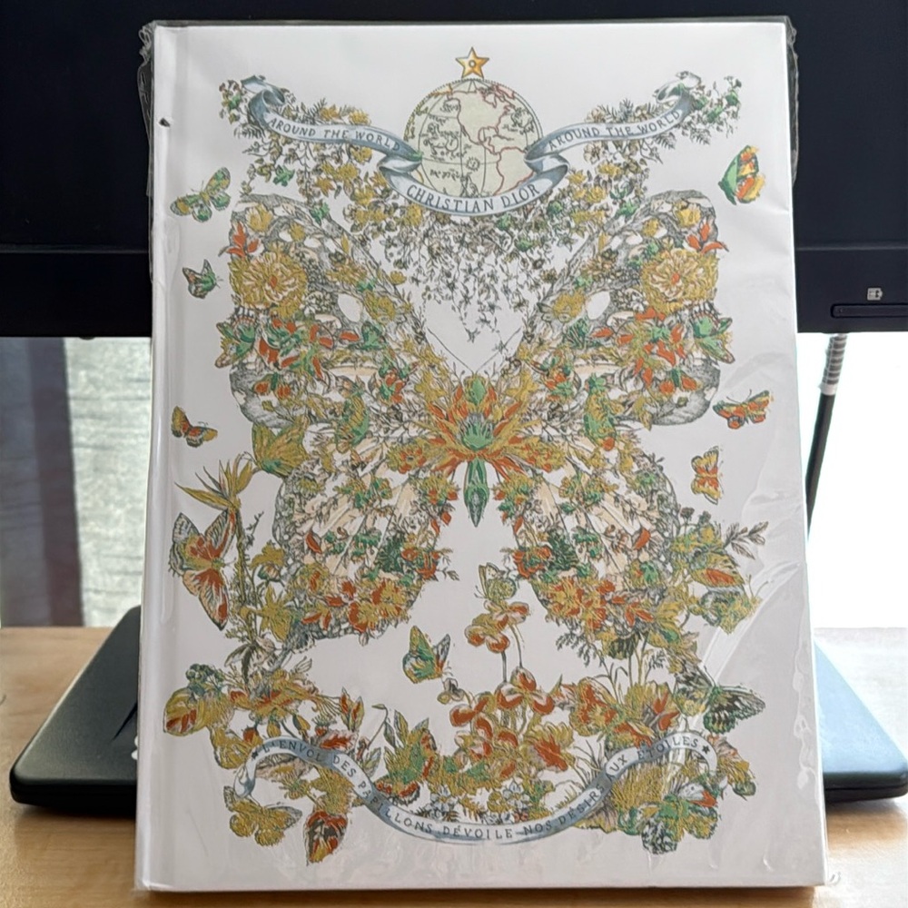 Christian Dior Green Limited Edition Butterfly Around the World Motif Notebook